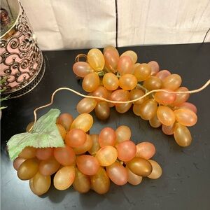 Plastic Grape Cluster Decor in Orange and Pink